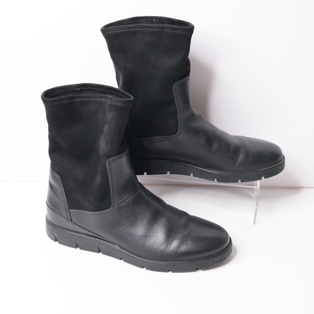 ECCO‎ Modtray Hydromax Black Leather Waterproof Boots Womens 39 US 8-8.5 Chic